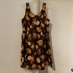 Plus 1x Purple Floral Dress